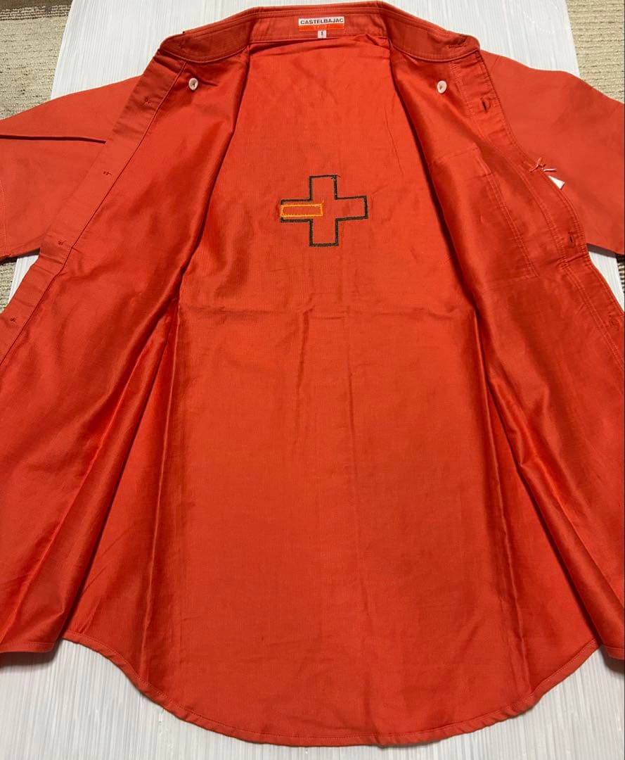 新品CASTELBAJAC SPORT 半袖ボタンダウンシャツ　オレンジサイズ1