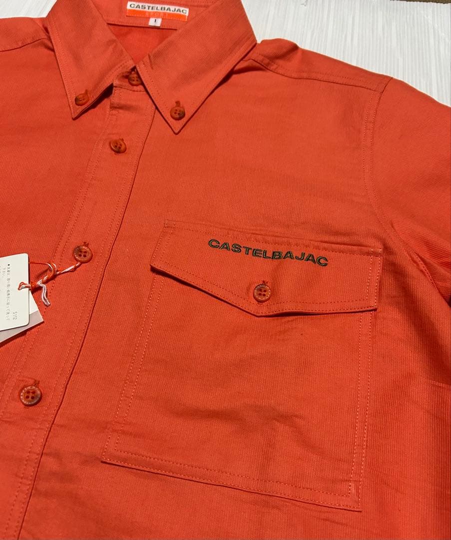 新品CASTELBAJAC SPORT 半袖ボタンダウンシャツ　オレンジサイズ1
