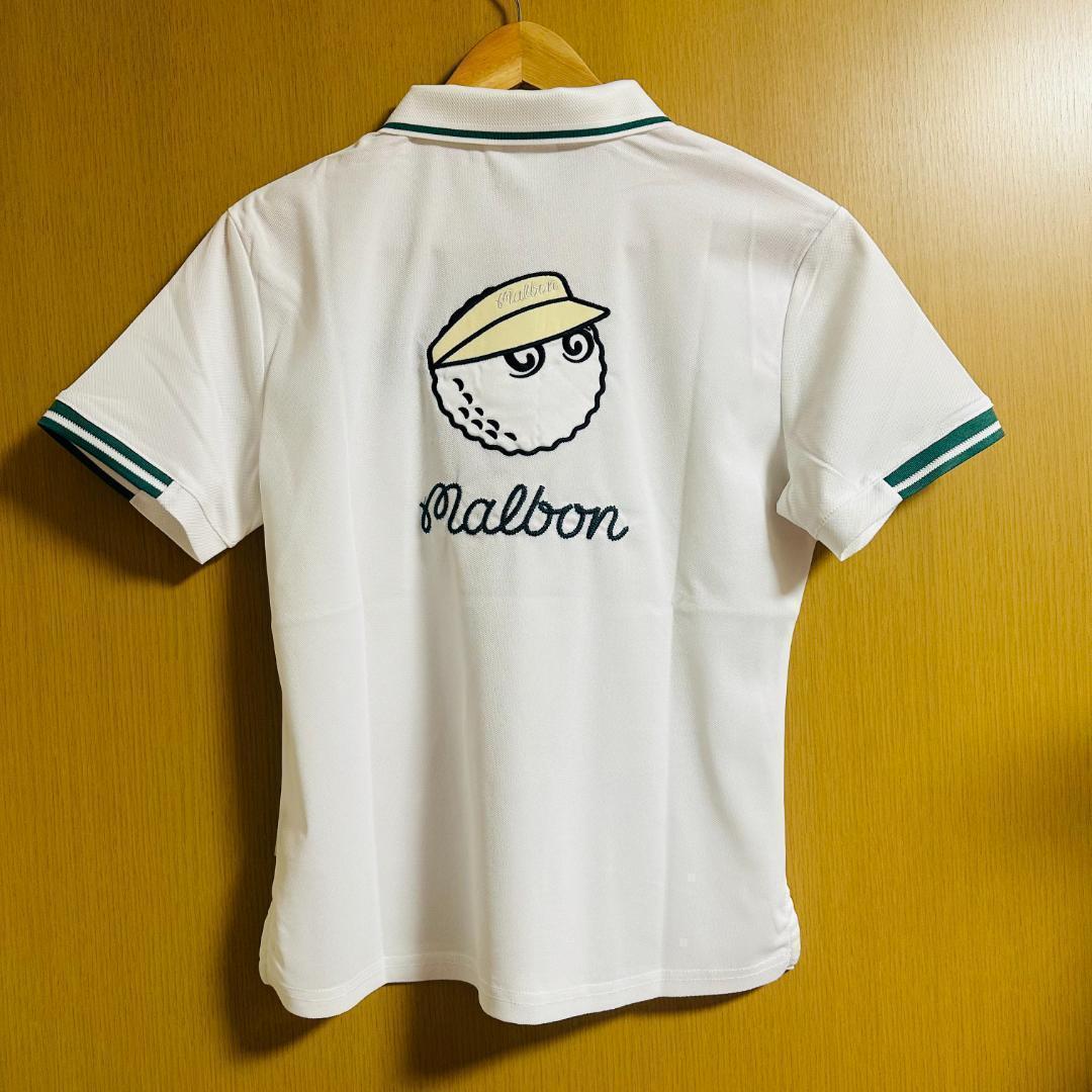 白色L マルボンゴルフ ポロシャツ Malbon Golf レディース シャツ