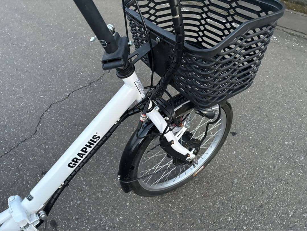 サイモトGRAPHIS 折りたたみ電動アシスト自転車 ホワイト
