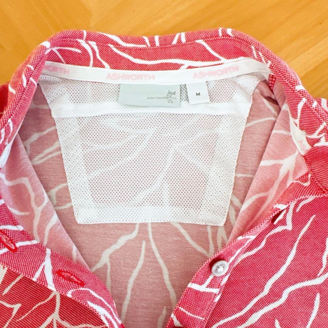 美品 サンプル アシュワース 半袖 ゴルフ ワンピース レッド系 赤 白