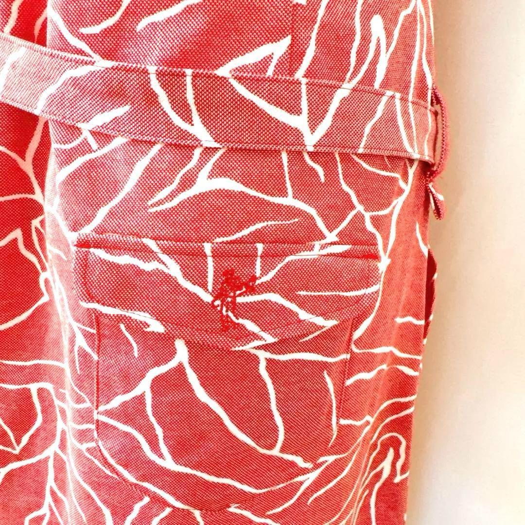 美品 サンプル アシュワース 半袖 ゴルフ ワンピース レッド系 赤 白
