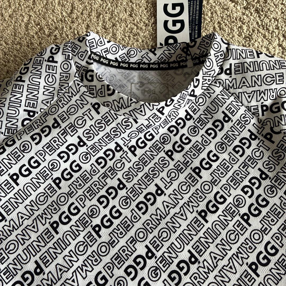 【新品未使用】 PGGジャガード 半袖Tシャツ ＜ロゴ総柄＞ （サイズ4）