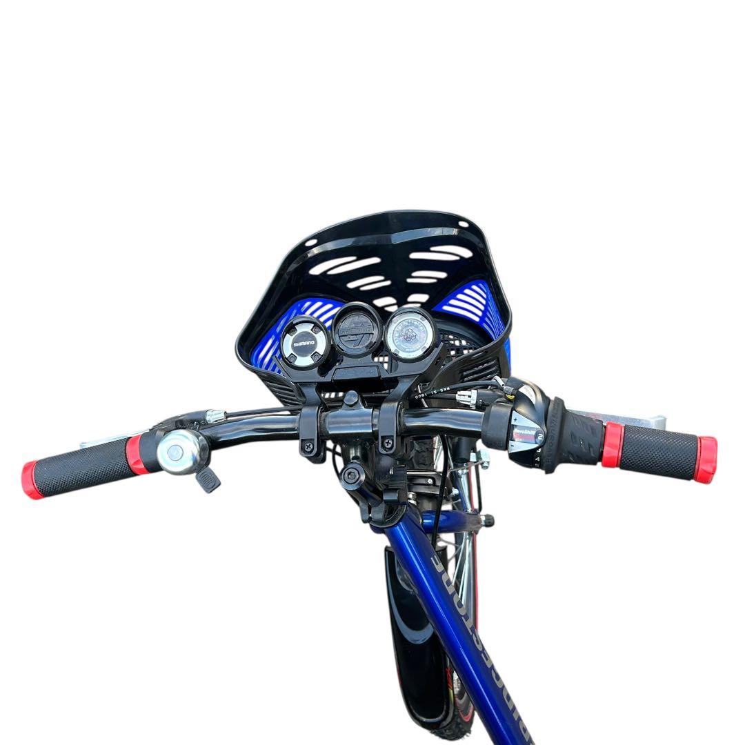 ブリヂストン 子供用自転車 青 前カゴ付　24インチ