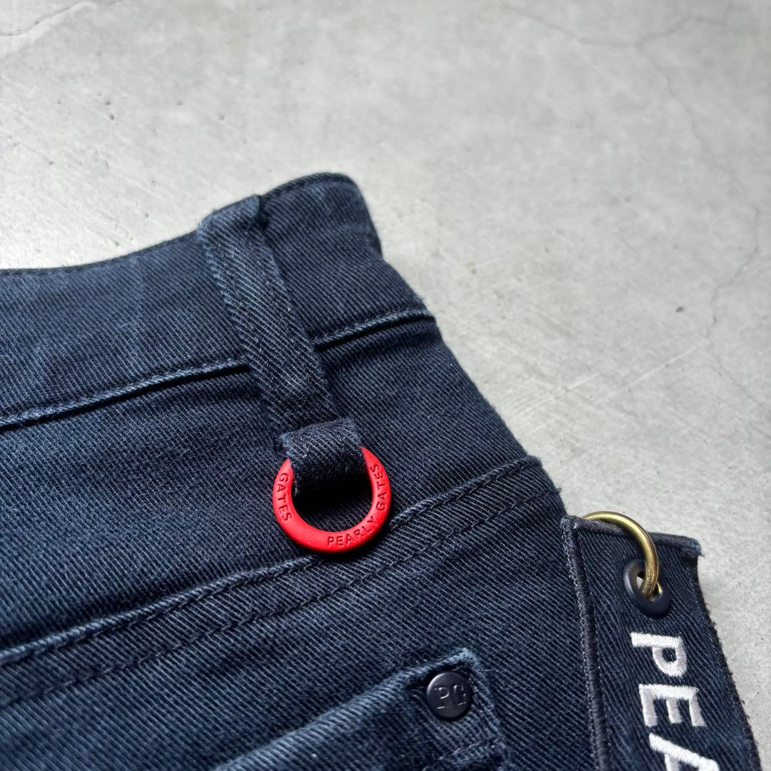 PEARLY GATES ストレッチロングパンツ ロゴ刺繍 チャーム 30周年