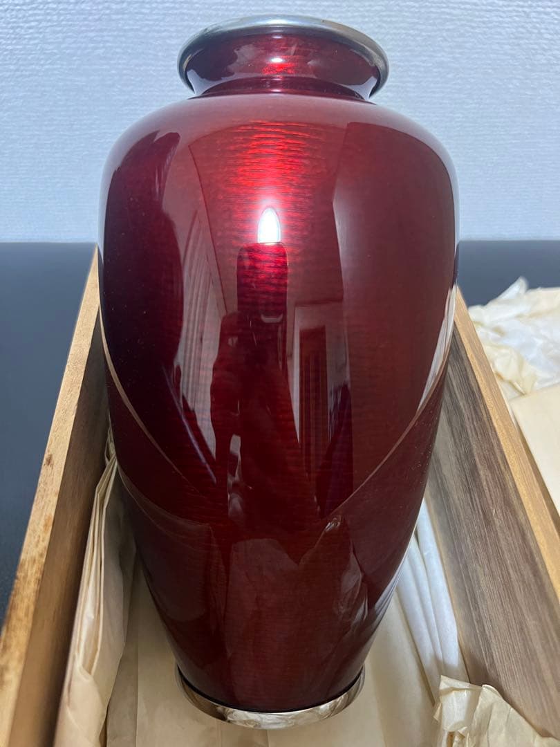 七宝花瓶(七寳花瓶)木箱付き 高さ18cm