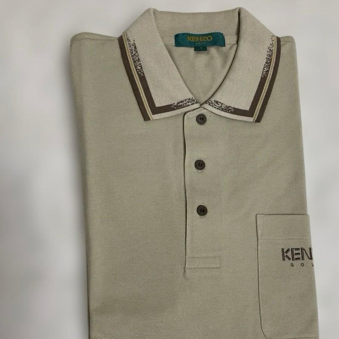 未使用 KENZO GOLF 半袖 ポロシャツ ベージュ 綿100% 日本製