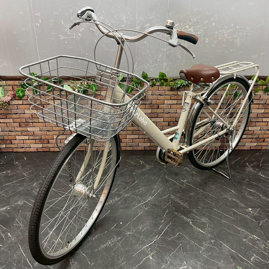 【128】一般車 ママチャリ kon's Labo クリーム 26インチ