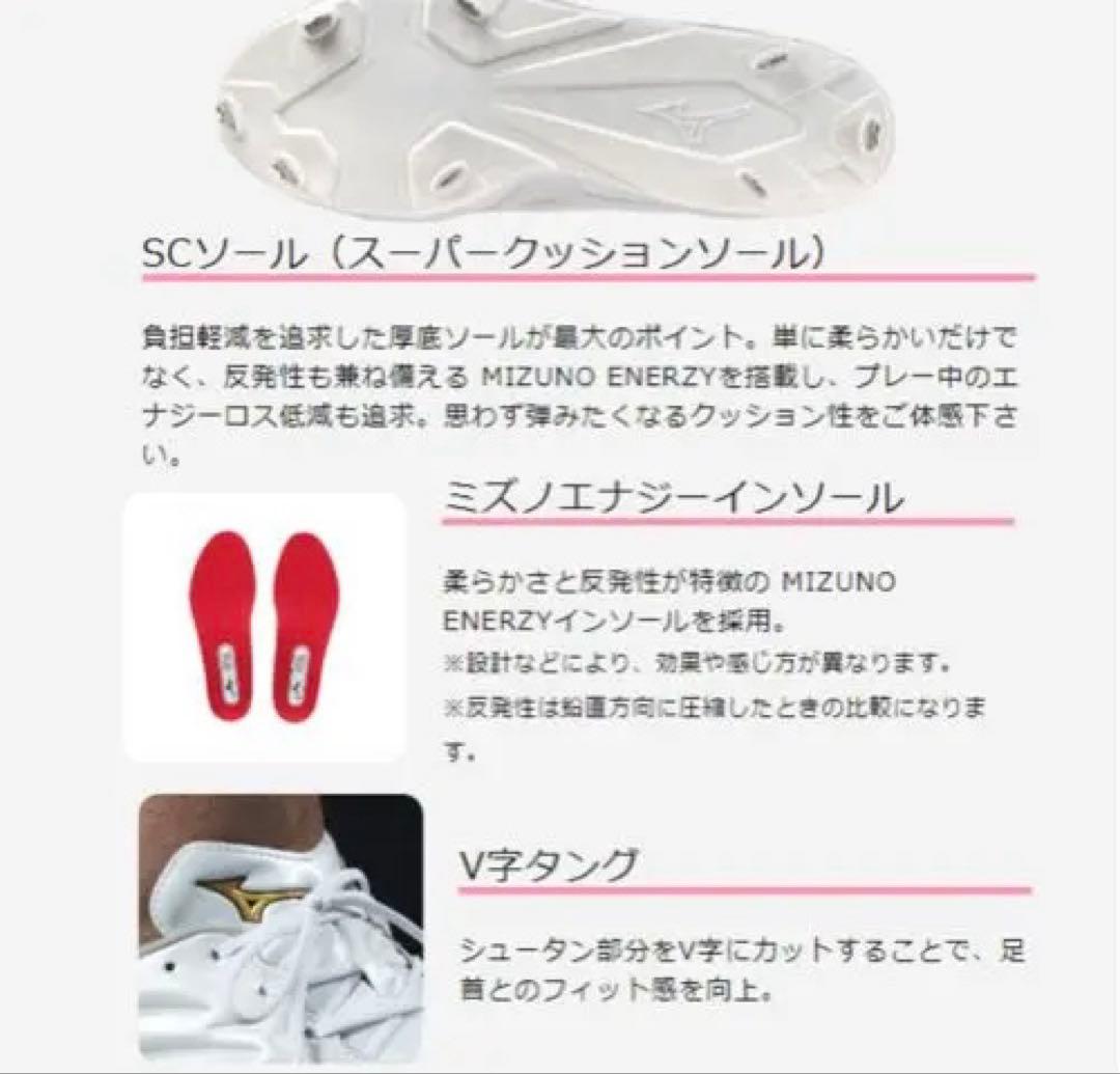 Mizuno クッションレボプロ　28.5㎝　ホワイト　スパイク