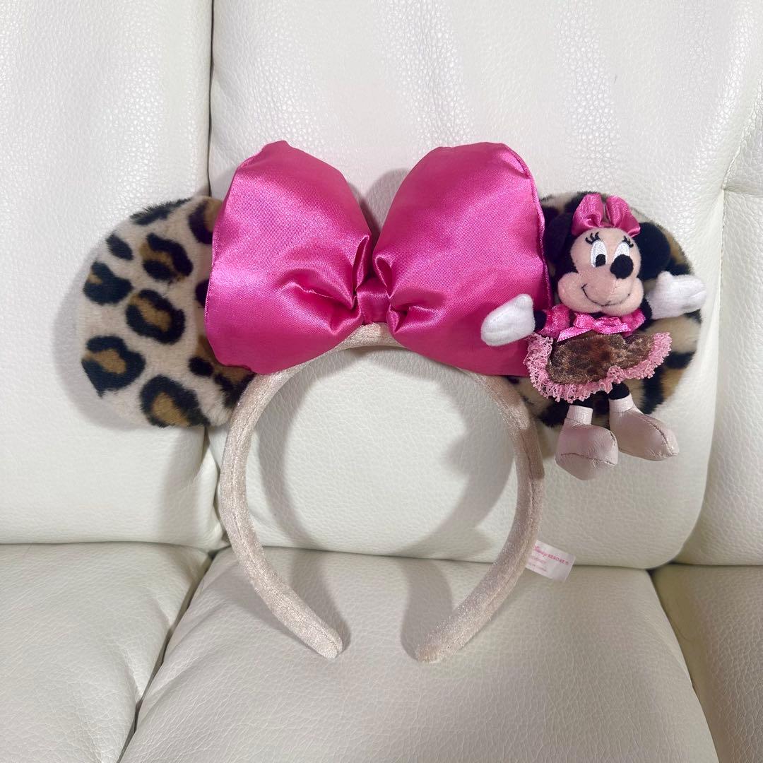 ディズニー ミニー ヒョウ柄 ピンク カチューシャ