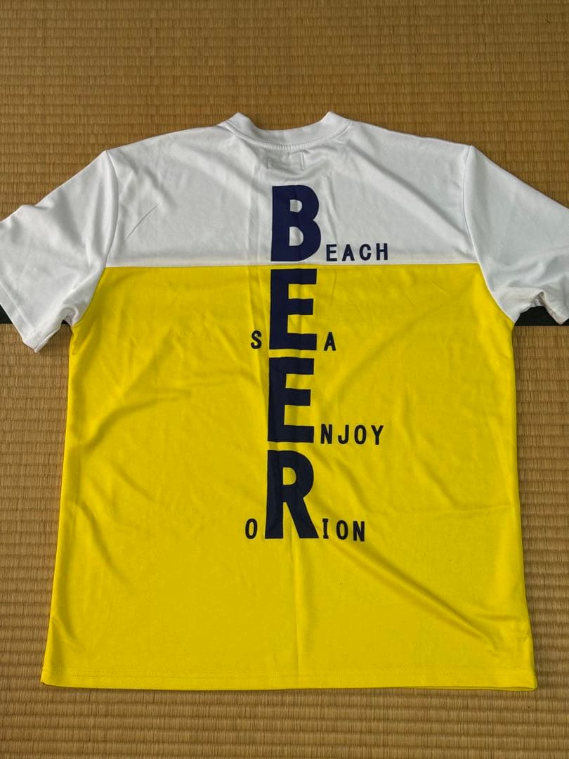 XXL Orion モックネック半袖Tシャツ ホワイト/イエロー
