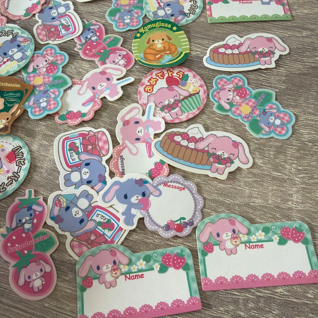 サンリオ シュガーバニーズ フレークシール　平成レトロ　キラキラケース　当時品