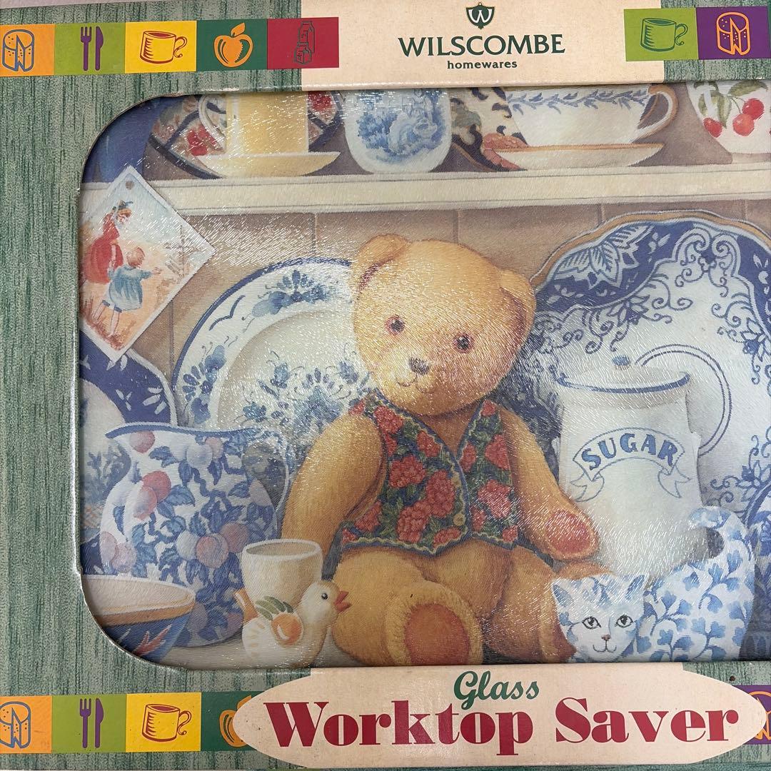 WILSCOMBE グラスワークトップセーバー　テディベア　2枚セット強化ガラス