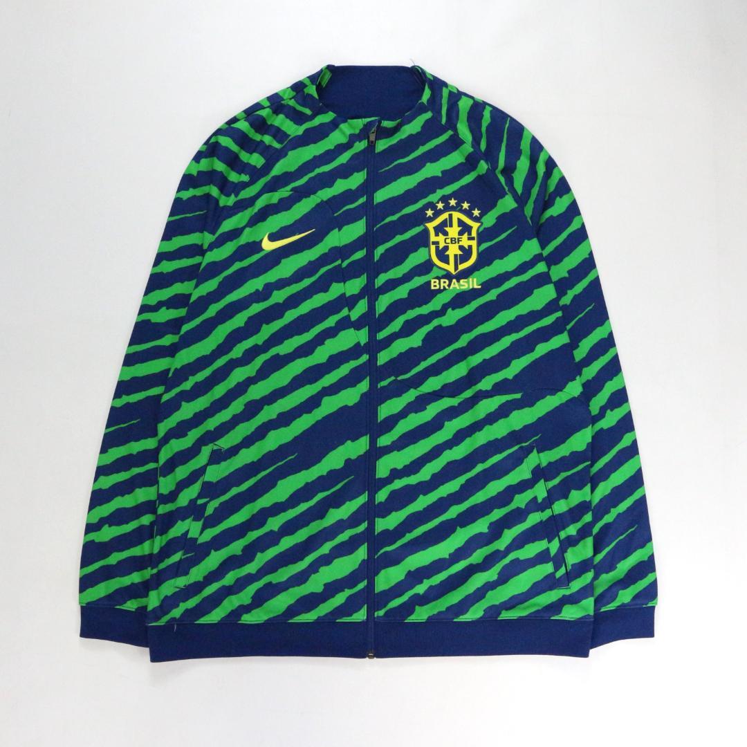 【極美品】ナイキ ブラジル代表 スリムフィットジャケット ポリ 青 緑 XL