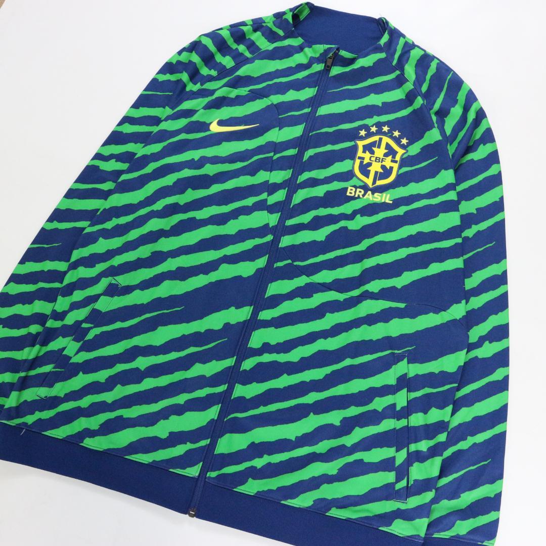 【極美品】ナイキ ブラジル代表 スリムフィットジャケット ポリ 青 緑 XL
