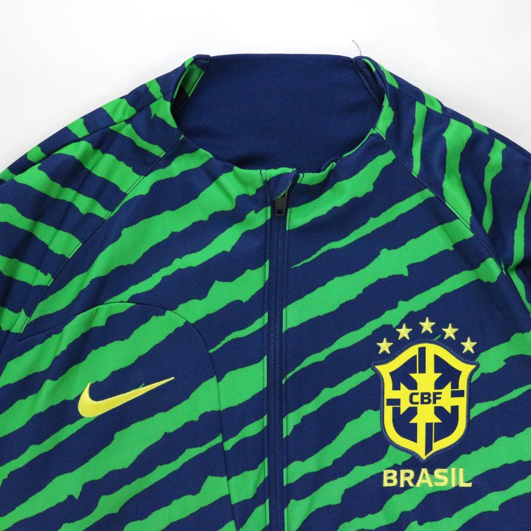 【極美品】ナイキ ブラジル代表 スリムフィットジャケット ポリ 青 緑 XL
