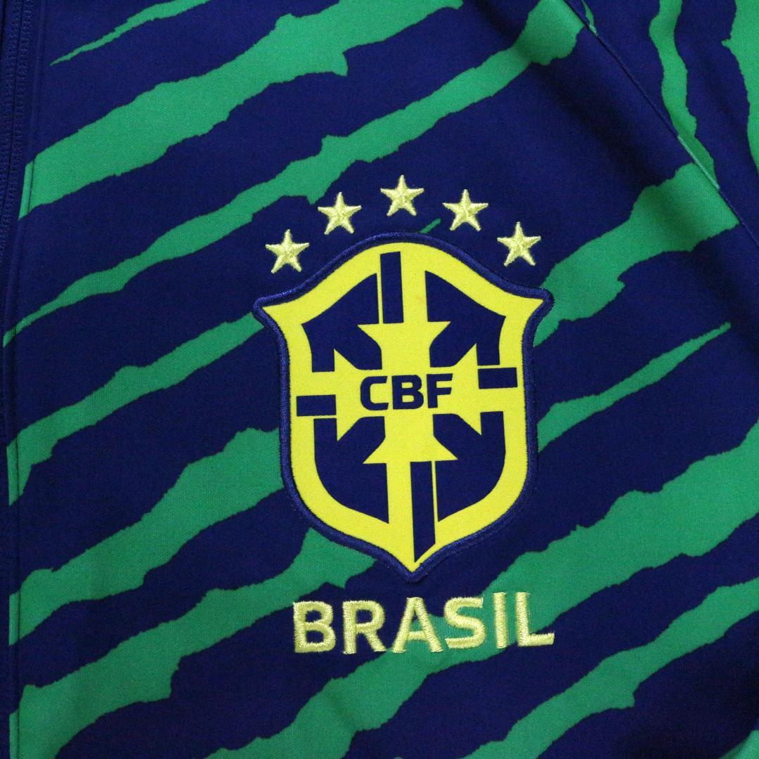 【極美品】ナイキ ブラジル代表 スリムフィットジャケット ポリ 青 緑 XL