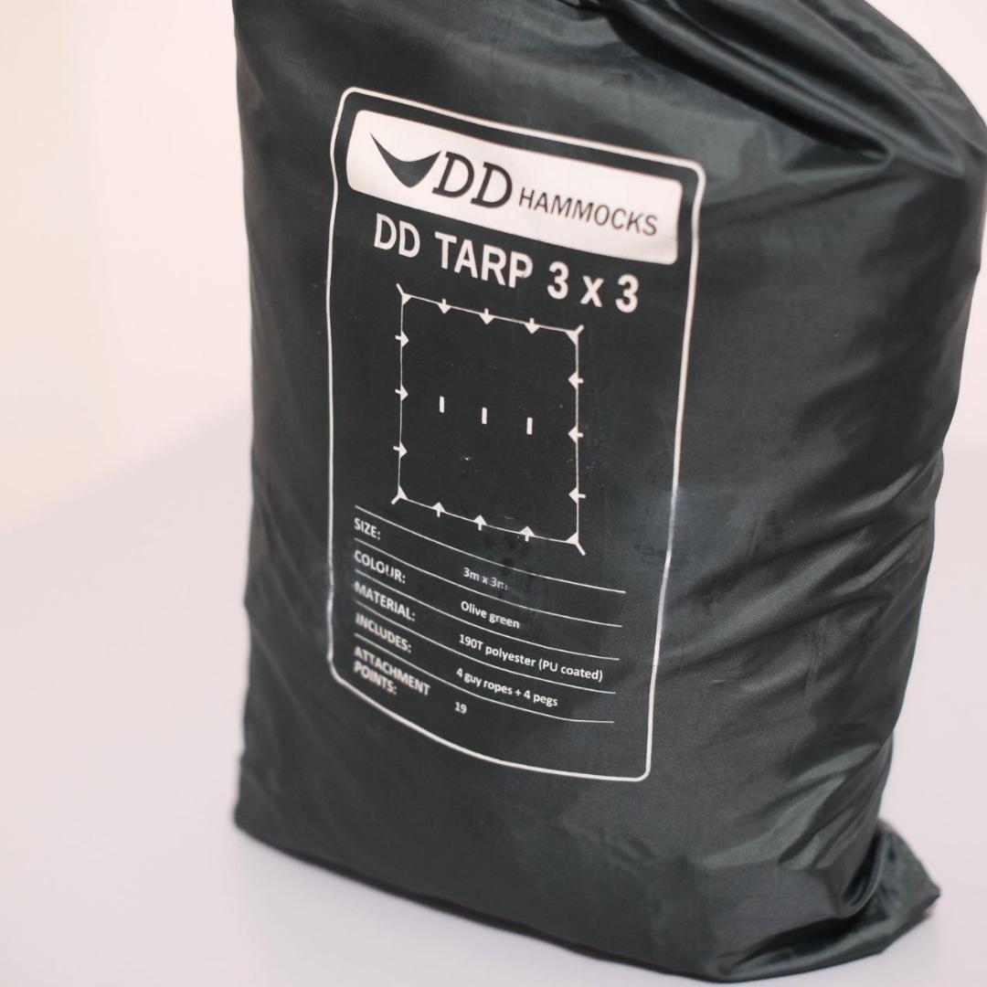 DD Tarp タープ 3m x 3m　オリーブグリーン ポール付き