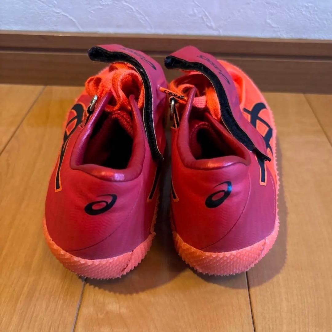 美品 アシックス スパイクシューズ 走高跳 ハイジャンプ 右足踏切 24.0