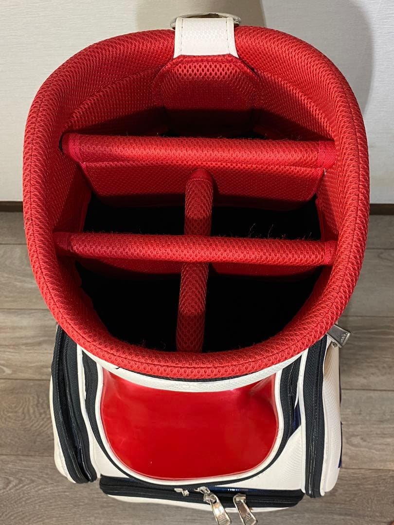 adidas キャディバッグ ホワイト/レッド/ブルー