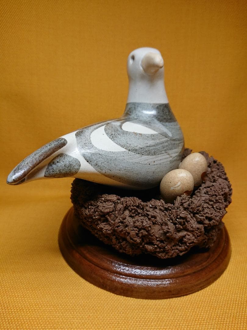 【美品】ビンテージ　トリ　鳥　陶器　置物　インテリア　工芸品　美術品　A2679
