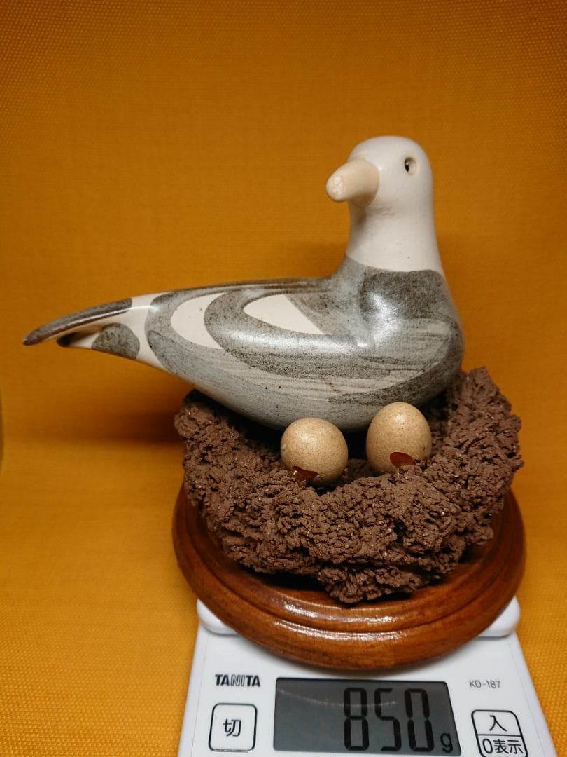 【美品】ビンテージ　トリ　鳥　陶器　置物　インテリア　工芸品　美術品　A2679