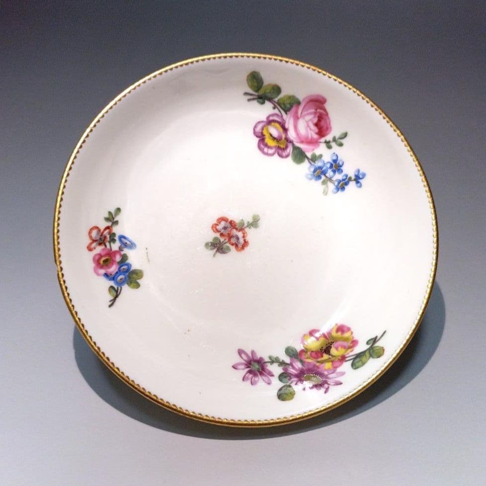 【確認用】セーブル Sevres 1773年 ブルーライン金彩花絵