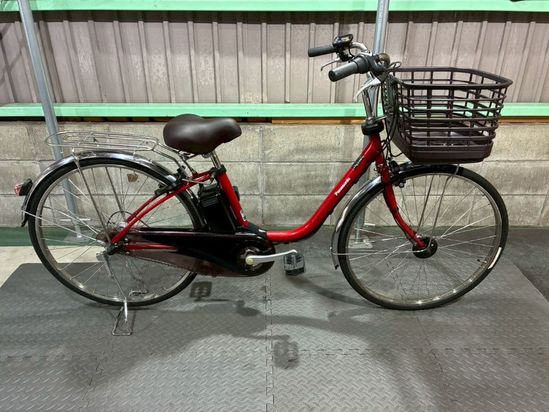 №8797 電動自転車Panasonic ビビDX 26インチ レッド