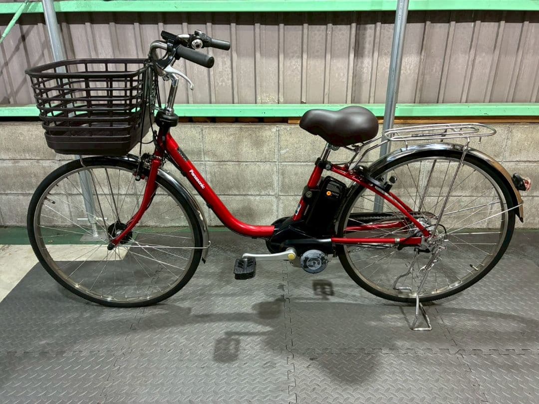 №8797 電動自転車Panasonic ビビDX 26インチ レッド
