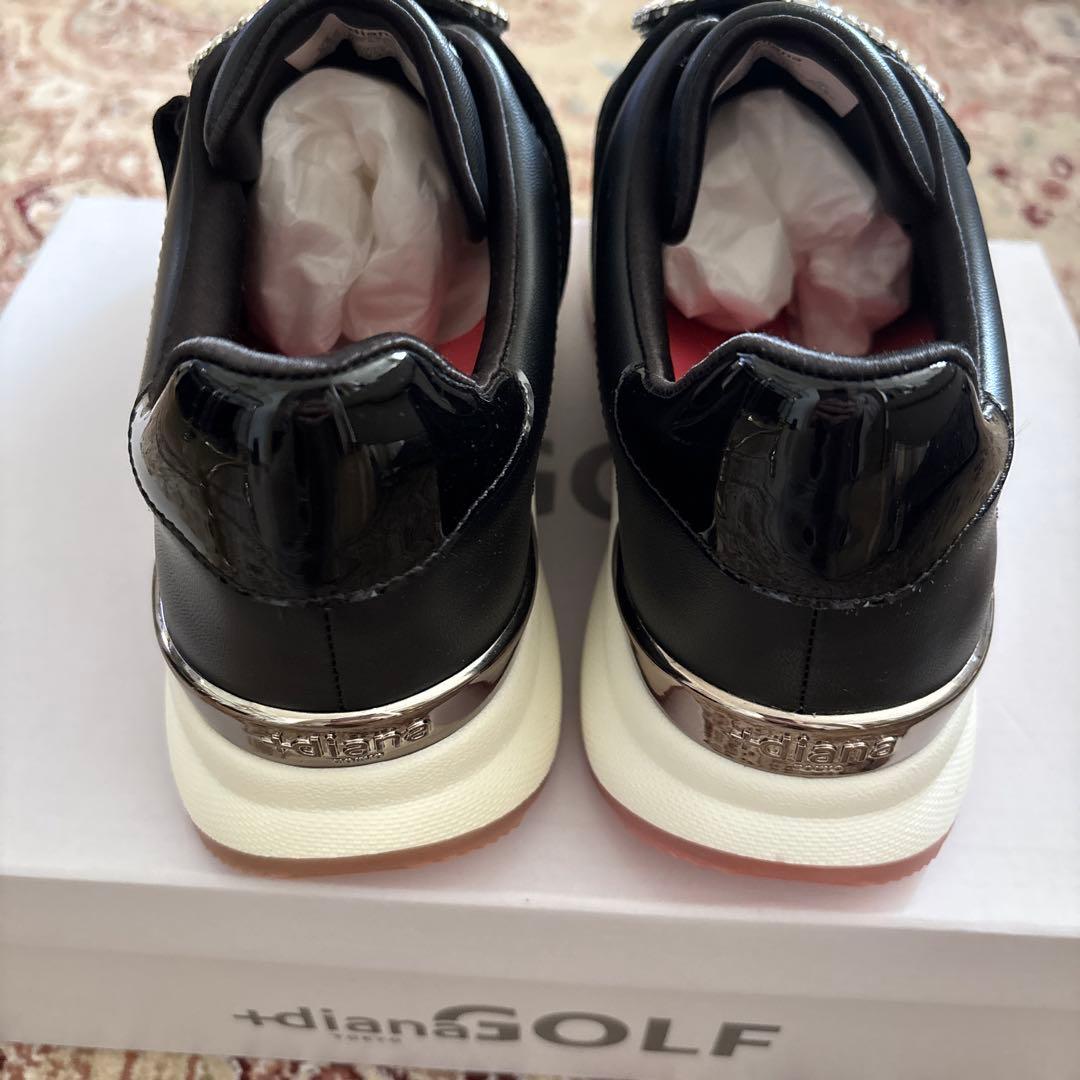 dianaGOLF ビジュー付きブラックスニーカー　23.5 新品