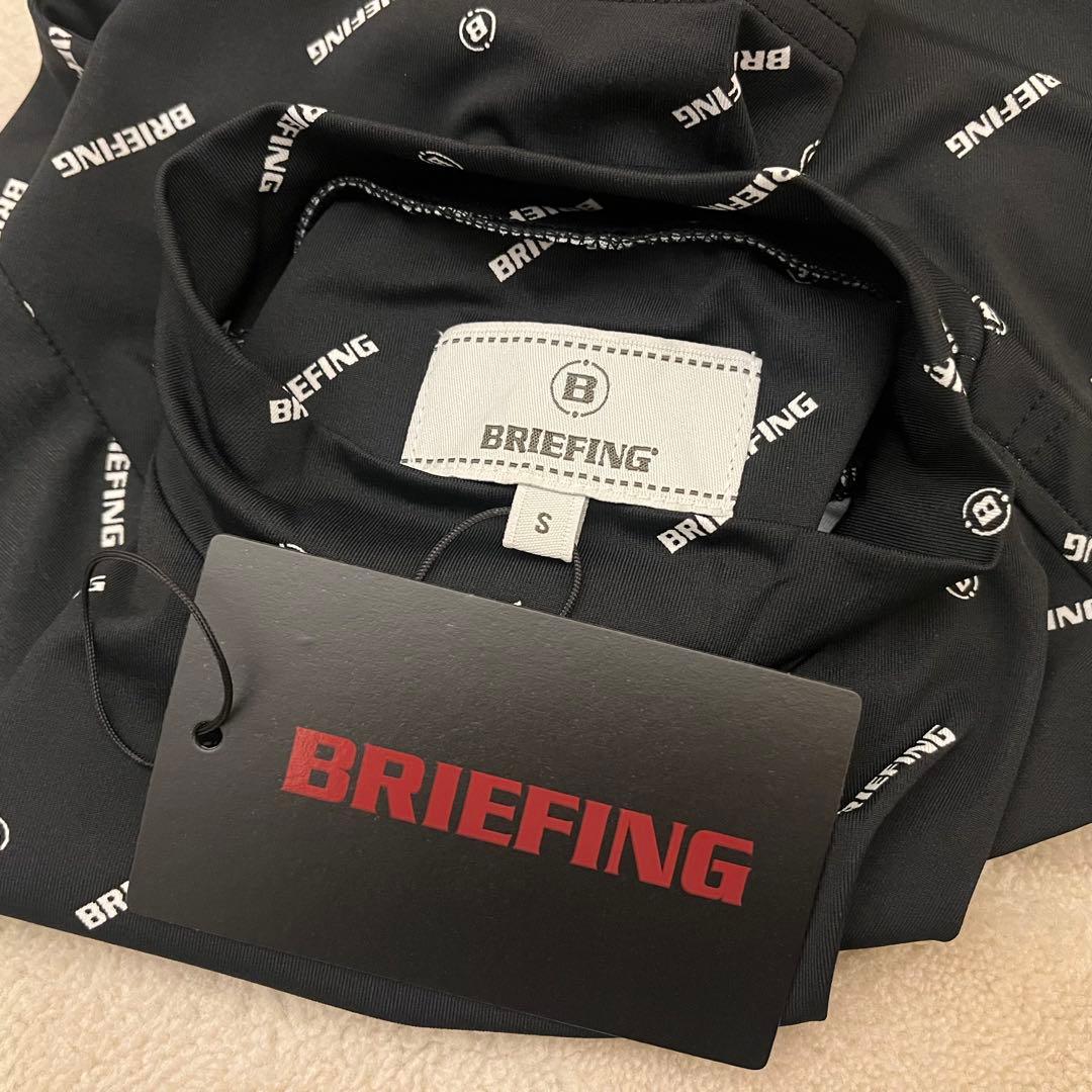 新品★BRIEFING 黒S ロゴモノグラムハイネックシャツ レディース 半袖