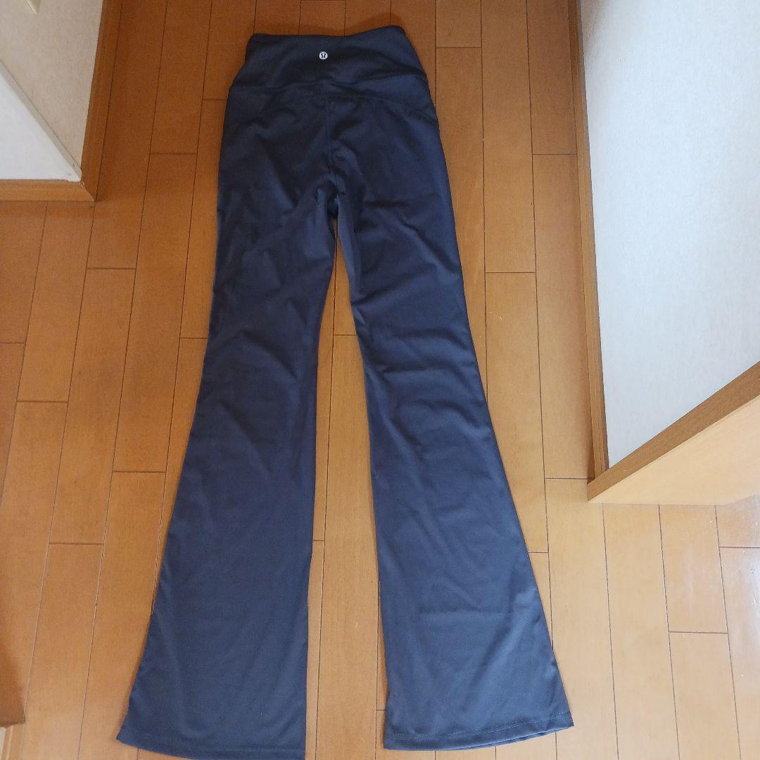 グレー フレアパンツ ハイウエスト ストレッチ