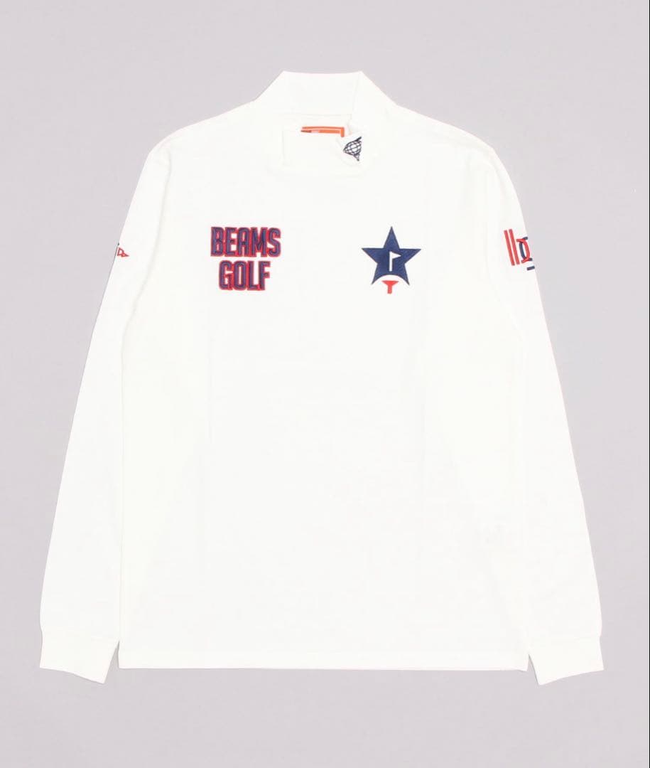 BEAMS GOLF/スターフラッグロゴ ツアー モックネックシャツ2022AW