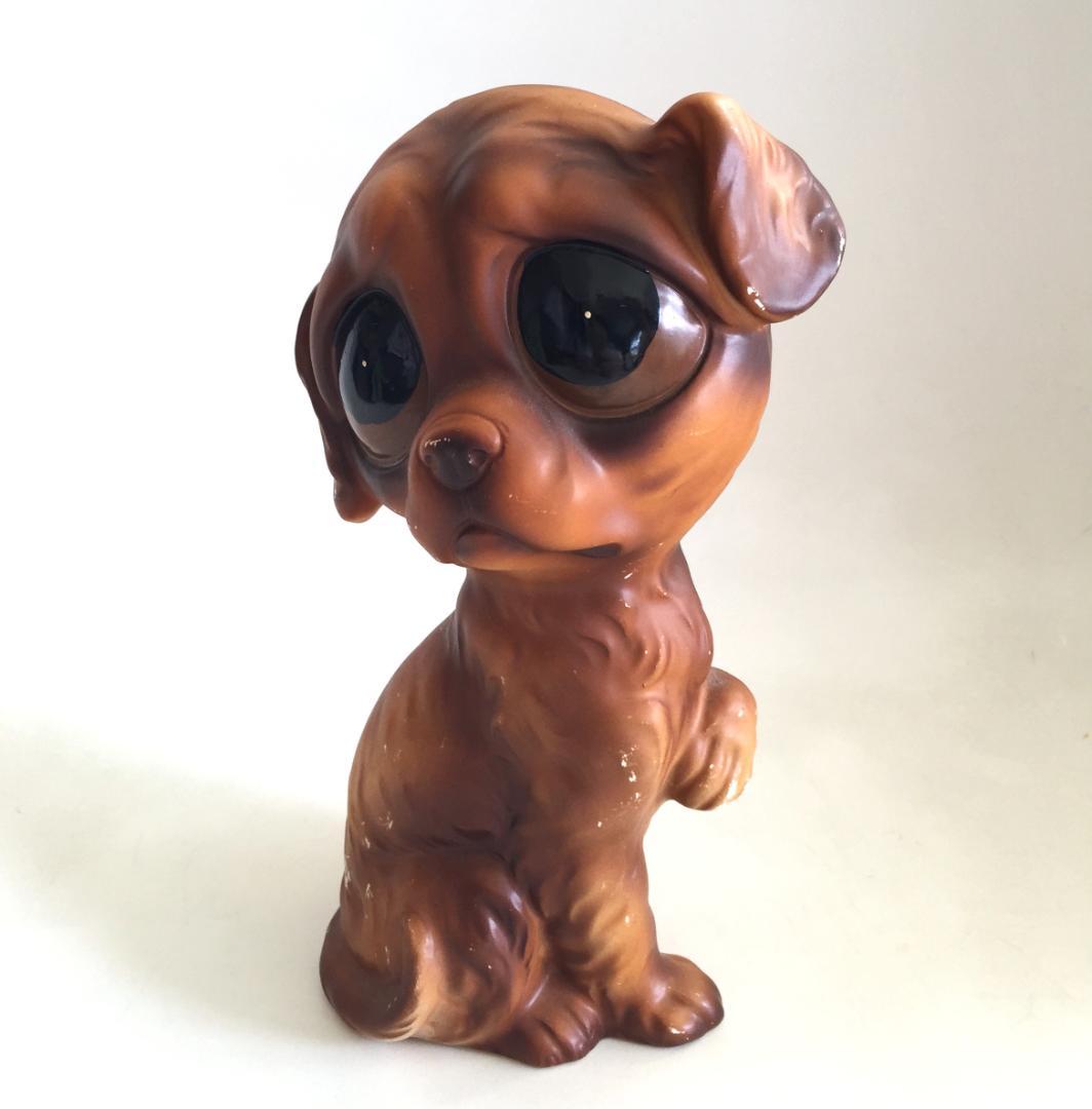 ビンテージEnesco製 Big eye Dog 置物 陶器 犬 フィギュリン
