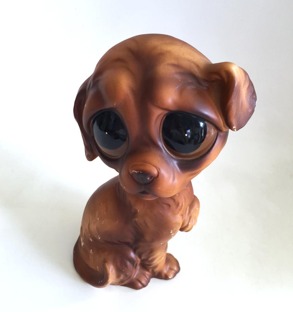 ビンテージEnesco製 Big eye Dog 置物 陶器 犬 フィギュリン