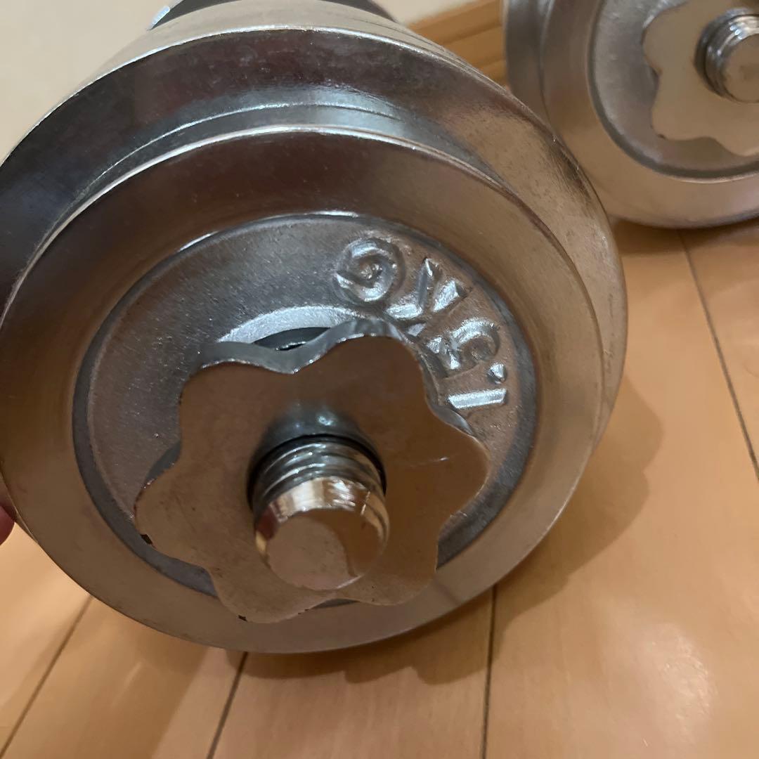 ② 山善 可変式クロームダンベル スチール製 20kg 1個