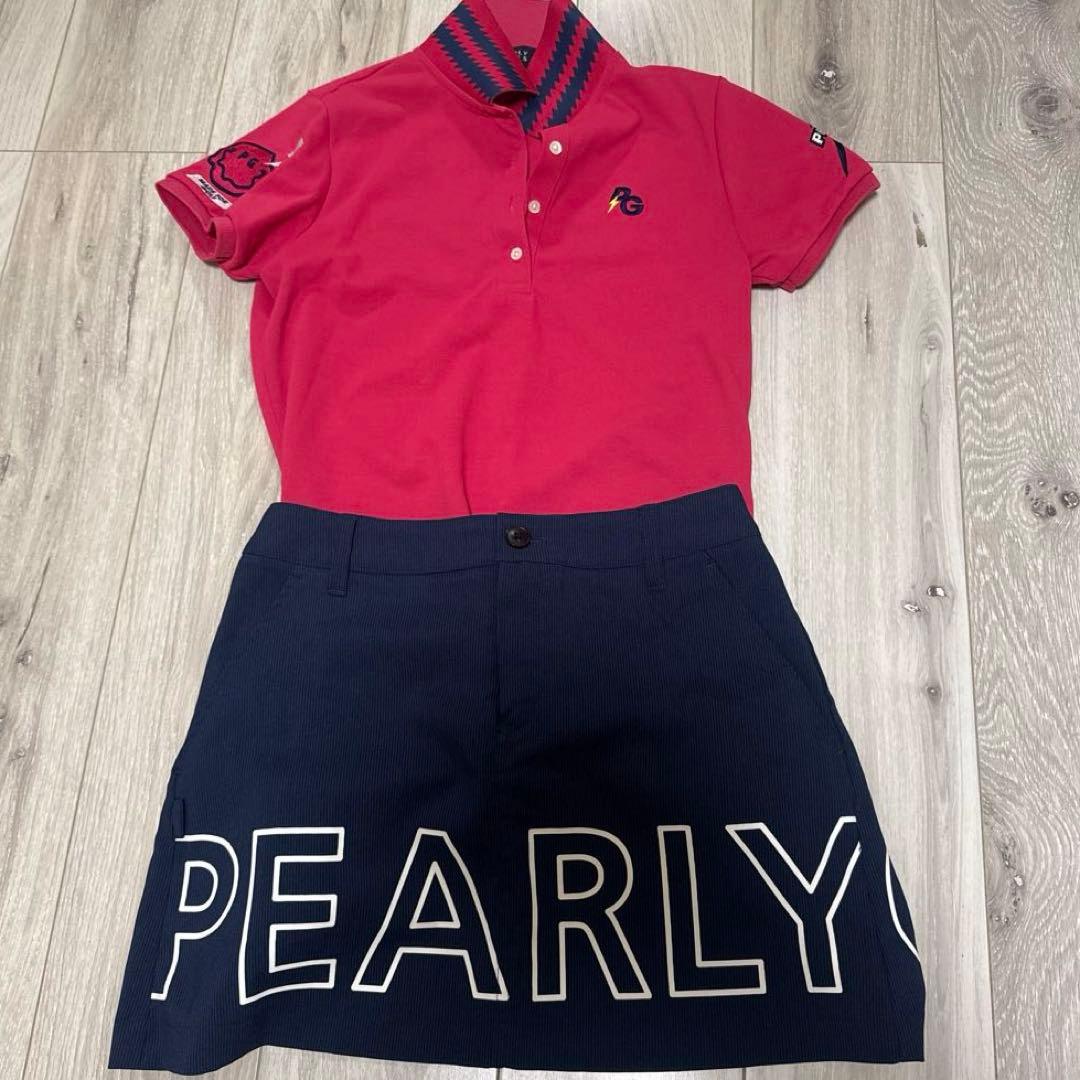 PEARLY GATES ネイビー プリーツスカート