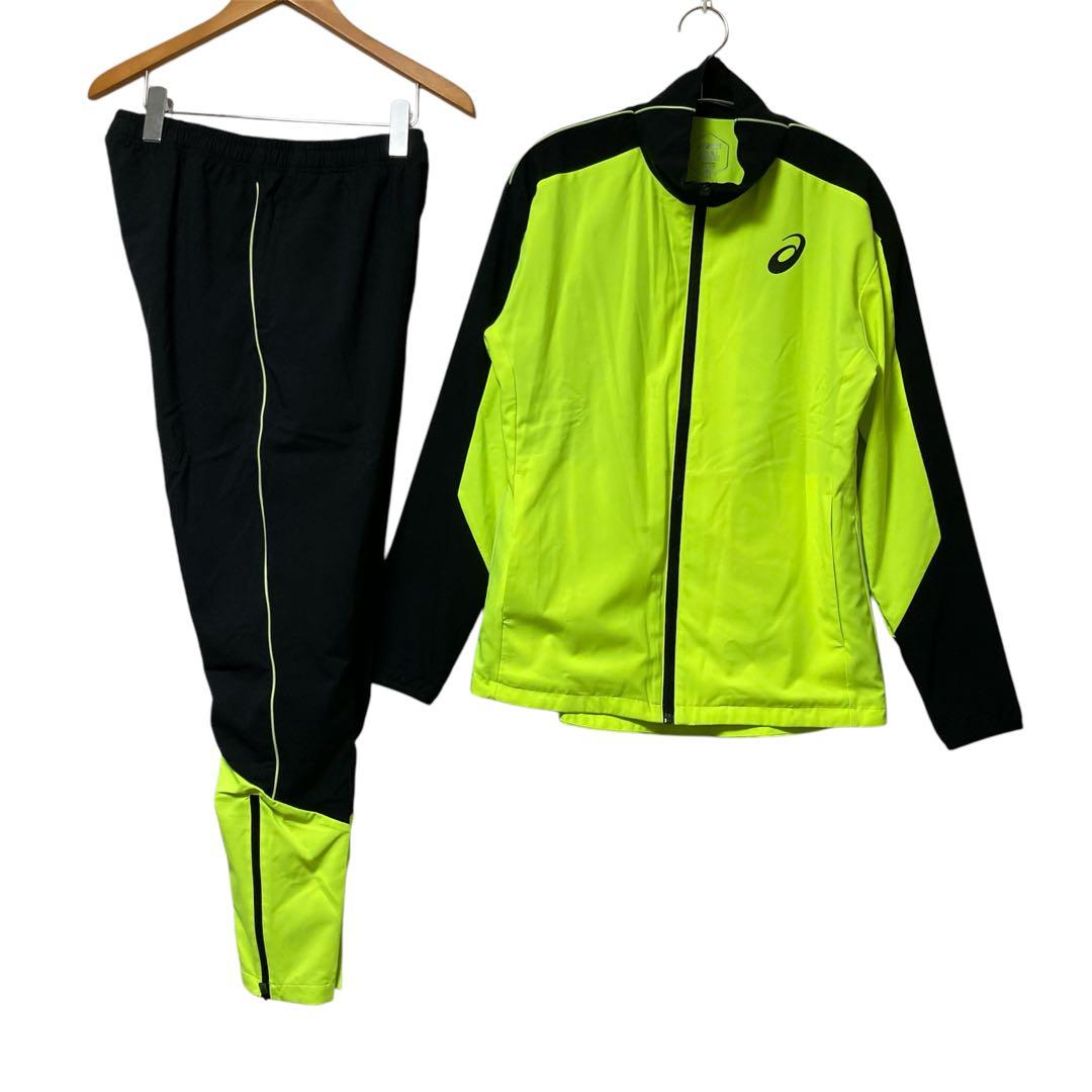 【美品】asics アシックス　ウインドブレーカー　セットアップ　裏起毛