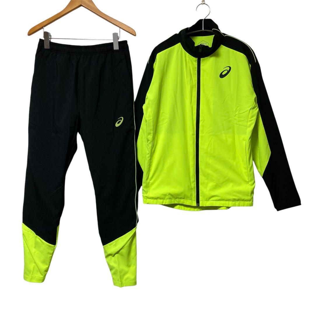 【美品】asics アシックス　ウインドブレーカー　セットアップ　裏起毛
