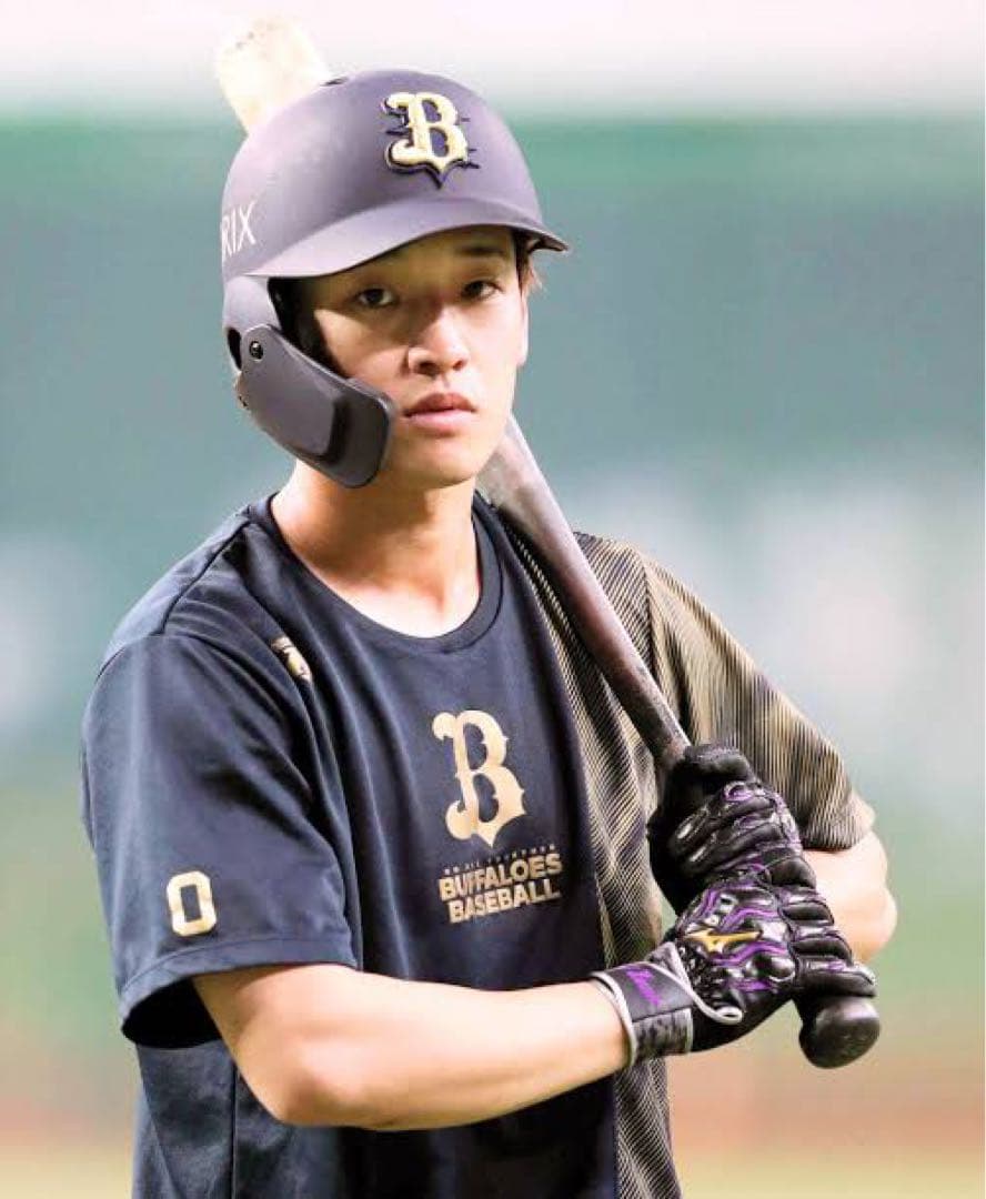 オリックスバファローズ 渡部遼人 #0 バット　NPBマーク 支給品　実使用