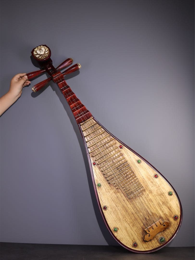 珍品　天然 桐木製 琵琶 びわ　妖精図　音質が美しい インテリア