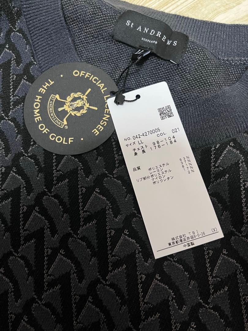 St ANDREWS ロゴジャガード クルーネックニットプルオーバー　メンズ