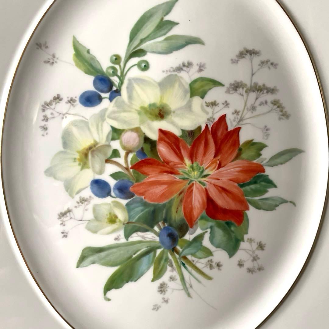 ・マイセン・四季の花.Winter・額４２×３８・画２５×２１・Meissen・