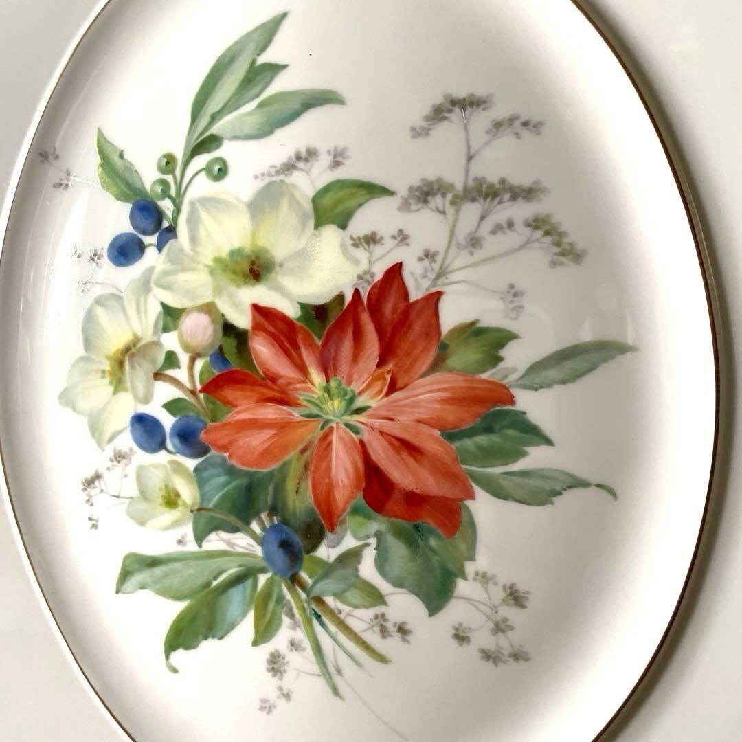 ・マイセン・四季の花.Winter・額４２×３８・画２５×２１・Meissen・