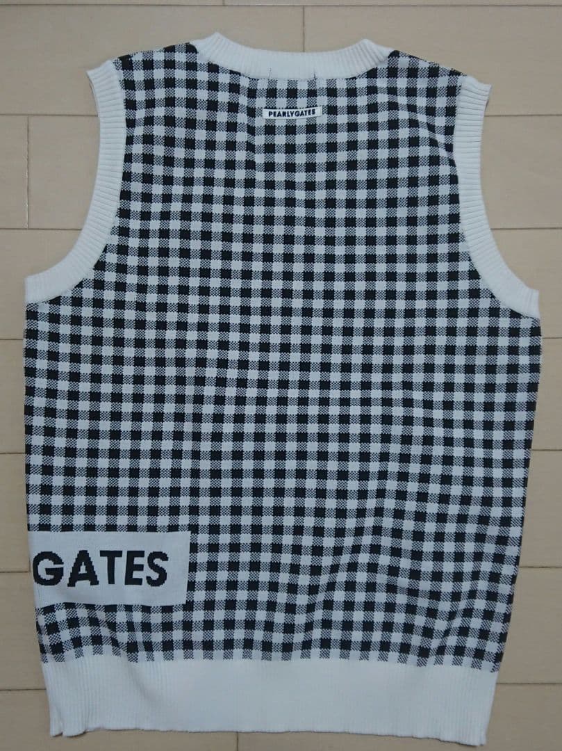 PEARLY GATES チェック柄 Vネックベスト