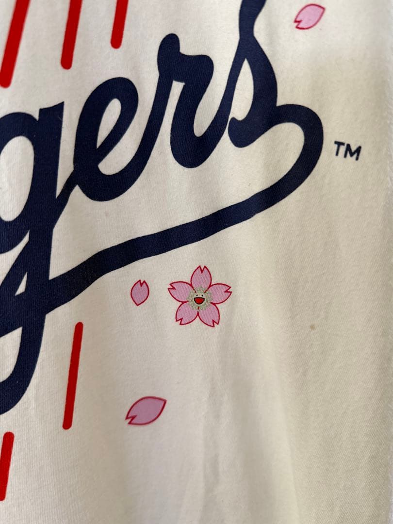 Nike Dodgers 桜デザイン 村上隆 Tシャツ 少し染みあり