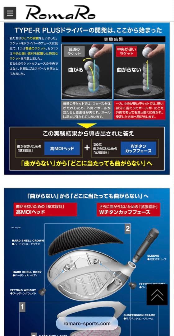 ロマロ最新ドライバーRayTYPE R PLUS 10.5ロアジャパンシャフト