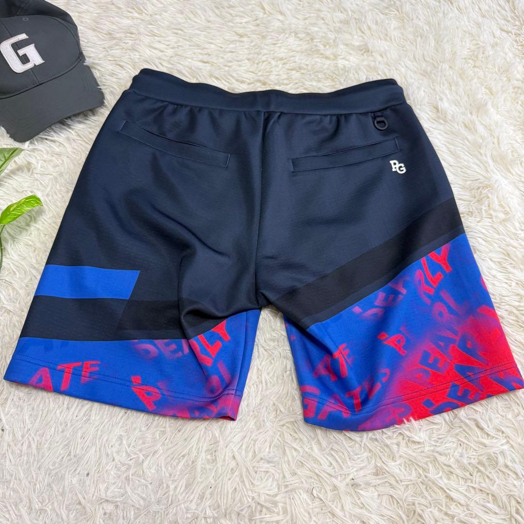 【パーリーゲイツ】極美品 ハーフパンツ 2024 5サイズ メンズ ネイビー