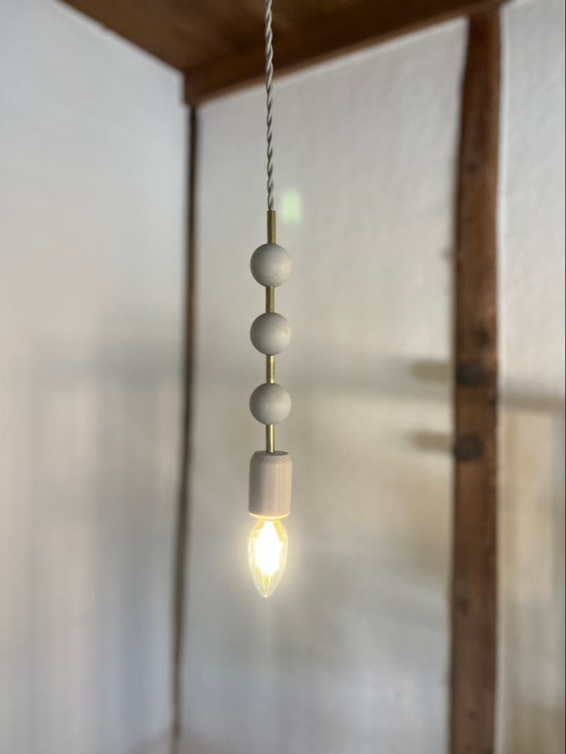 ウッドパーツのペンダントライト 木工照明