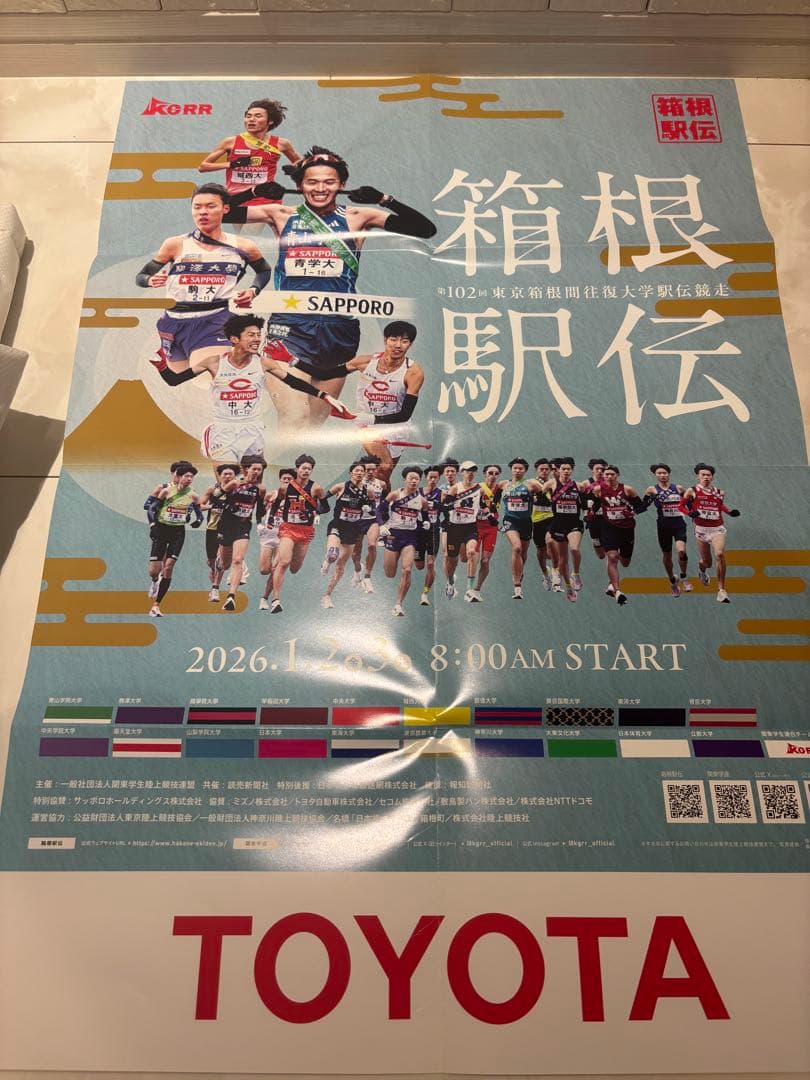 箱根駅伝　ベンチコート　カレンダー　手ぬぐい　ポスター　４点セット